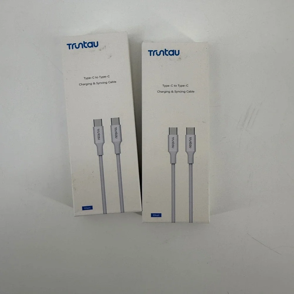 2 pack Trunau USB C to USB C Cable 6ft White Fast Charging Data Sync White